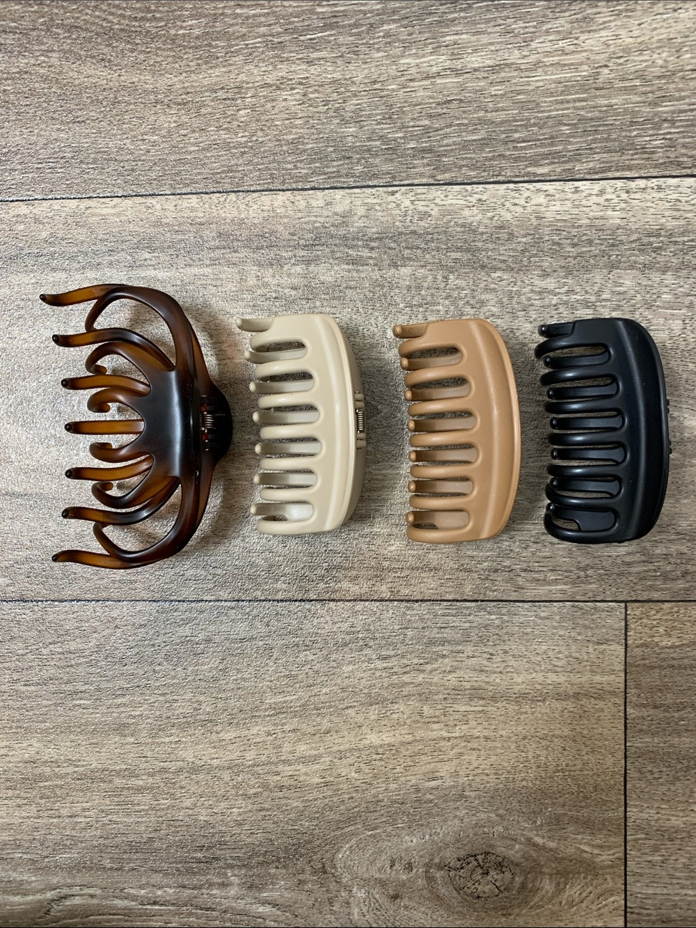 Assorted Neutral Hair Claw Clips - Brown, Cream, Tan, Black